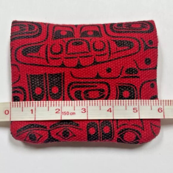 Pocket Spirit Coin Poch Red - Chilkat Whale design by Namgis artist Ryan Cranmer - Picture 5 of 8
